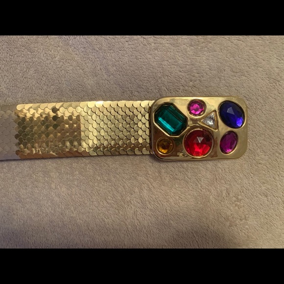 Retro Gold Belt With Rhinestones - Picture 2 of 4